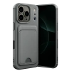Apple iPhone 17 Pro Max Kelvin Kartvizitli Silikon - Gri