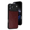 Apple iPhone 17 Pro Max Uyumlu Aras Deri Kapak - Bordo