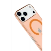Apple iPhone 17 Pro Max Uyumlu Kılıf Pc Real Magsafe Kapak - Turuncu