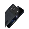 Apple iPhone 17 Pro Max Uyumlu Sara Kartvizitli Deri Kılıf - Siyah