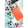 Apple iPhone 17 Pro Uyumlu Live Diamond Magsafe Kapak - Turuncu