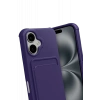 Apple iPhone 17 Uyumlu Kelvin Kartvizitli Silikon - Derin Mor
