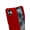 Apple iPhone 17 Uyumlu Kelvin Kartvizitli Silikon - Kırmızı