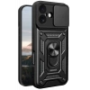 Apple iPhone 17 Uyumlu Pars Lens Yüzüklü Silikon - Siyah