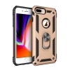Apple iPhone 7 Plus Uyumlu Kılıf Sofya Yüzüklü Silikon Kapak - Gold