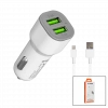 Araç Çakmaklık Çift USB Hızlı Şarj Başlığı ve Lightning Kablosu