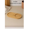 Bambu Yağdanlık Altlığı Çift Yuvalı 9x19 Cm