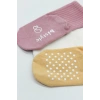 Basic Kaymaz Penye Soket Çorap 3Lü BS10107 Pudra Ekru Somon