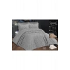 Çift Kişilik Yatak Örtüsü Gri 3 Parça Yatak Örtüsü Bedspread