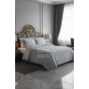 Çift Kişilik Yatak Örtüsü Gri 3 Parça Yatak Örtüsü Bedspread