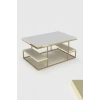 Delux Orta Sehpa Gold Beyaz 90x60 cm
