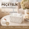 Dikdörtgen Masaüstü Peçetelik (18.4×12.5×9 cm) Beyaz