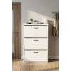 Düşer Kapaklı Ayakkabılık Beyaz 74 cm