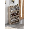 Düşer Kapaklı Ayakkabılık Ekru 74 cm