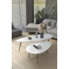 Elips Orta Sehpa Seti Suntalam Beyaz 116x46