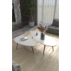 Elips Orta Sehpa Seti Suntalam Beyaz 116x46