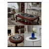 Elora Model Siyah Velvet Kadife 5 Parça Dantelli Salon Takımı Runner Seti