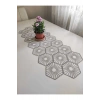Fransız Dantel Detaylı Tek Runner, Masa Üzerine Runner, Masa Örtüsü Runneri Gri