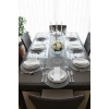 Fransız Dantelli Runner Ve Supla Takımı (1 Runner, 6 Supla) Gri