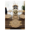 Fransız Dantelli Runner Ve Supla Takımı (1 Runner, 6 Supla) Kahve