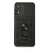 Samsung Galaxy A02 Kılıf Pars Lens Yüzüklü Silikon - Siyah