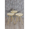 Gold Metal Düz Ayak Zigon Krem 3lü