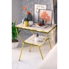 Gold Metal Yan Sehpa Efes Beyaz