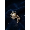 Gold Renk Zirkon Taşlı Halley Model Broş