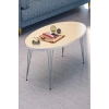 Gümüş Tel Oval Sehpa Krem Bej
