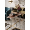 Gümüş Tel Zigon Ceviz Kahverengi