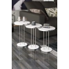 Gümüş Terra Sehpa Seti Beyaz 4lü