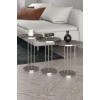 Gümüş Terra Sehpa Seti Gordion Gri