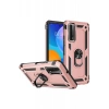Huawei P Smart 2021 Kılıf Sofya Yüzüklü Silikon Kapak - Rose