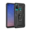 Huawei P40 Lite Uyumlu E Kılıf Sofya Yüzüklü Silikon Kapak - Siyah