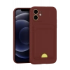 Apple iPhone 11 Kılıf Kelvin Kartvizitli Silikon - Bordo