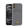 Apple iPhone 11 Kılıf Kelvin Kartvizitli Silikon - Gri