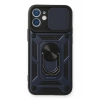 Apple iPhone 11 Kılıf Pars Lens Yüzüklü Silikon - Lacivert