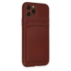 Apple iPhone 11 Pro Kılıf Kelvin Kartvizitli Silikon - Bordo