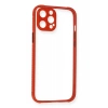 Apple iPhone 12 Kılıf Miami Şeffaf Silikon - Kırmızı