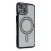 Apple iPhone 13 Kılıf Joke Simli Magneticsafe Kılıf - Siyah