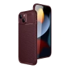 Apple iPhone 14 Kılıf Auto Focus Karbon Kapak - Bordo