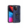 Apple iPhone 14 Pro Kılıf Sofya Yüzüklü Silikon Kapak - Lacivert