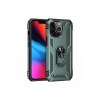 Apple iPhone 14 Pro Kılıf Sofya Yüzüklü Silikon Kapak - Yeşil