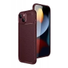 Apple iPhone 15 Kılıf Auto Focus Karbon Kapak - Bordo