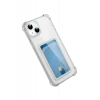 Apple iPhone 15 Kılıf Kart Şeffaf Silikon - Şeffaf