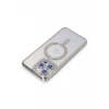 Apple iPhone 15 Pro Max Kılıf Joke Simli Magneticsafe Kılıf - Gümüş