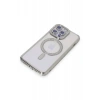 Apple iPhone 15 Pro Max Kılıf Joke Simli Magneticsafe Kılıf - Gümüş