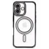 Apple iPhone 16 Plus Kılıf Joke Simli Magneticsafe Kılıf - Siyah