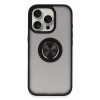 Apple iPhone 16 Pro Kılıf Montreal Yüzüklü Silikon Kapak - Siyah