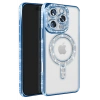 Apple iPhone 16 Pro Max Kılıf Joke Simli Magneticsafe Kılıf - Mavi